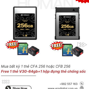 Chương trình khuyến mãi Thẻ Nhớ Homan CFexpress Type A/Type B - 256GB - Chính Hãng (FullVAT) (Sao chép)