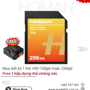 Thẻ Nhớ Homan UHS-II SD Card V60 (128/256/512GB) - Chính Hãng (FullVAT)