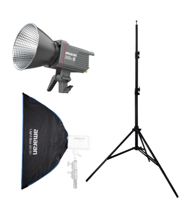Combo1 – Bộ kit 1 đèn amaran 200xS Bi-Color + Light Box 60x90 + chân đèn amaran  | Chính Hãng (FullVAT)