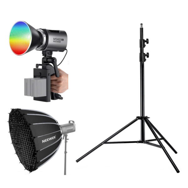 Combo9 – Bộ kit 1 đèn Neewer MS60C RGBWW + Softbox Neewer SF65Q + chân đèn Neewer | Chính Hãng (FullVAT)