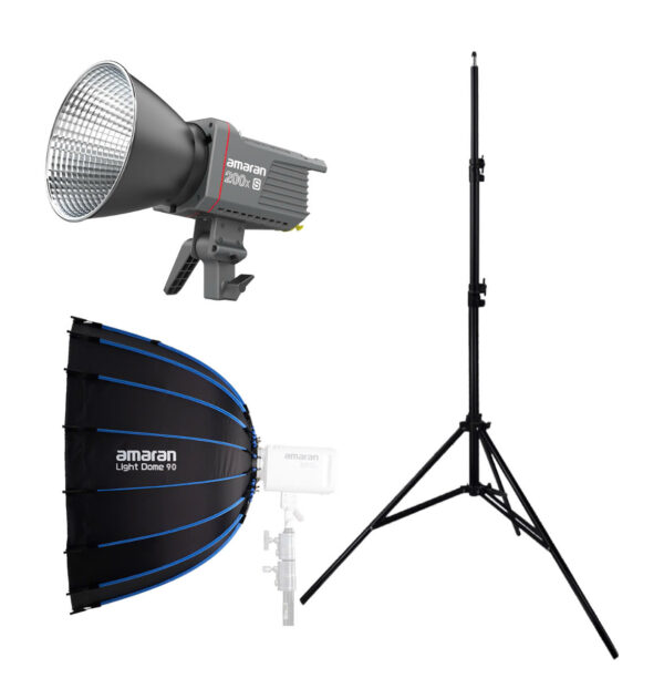 Combo3 – Bộ kit 1 đèn amaran 200xS Bi-Color + Light Dome 90 + chân đèn amaran | Chính Hãng (FullVAT)