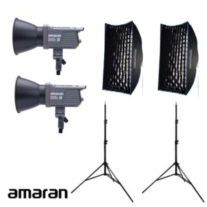 Combo4 - Bộ kit 2 đèn amaran 200xS Bi-Color + 2 Softbox Light Box 60x90 + 2 chân đèn amaran | Chính Hãng (FullVAT)