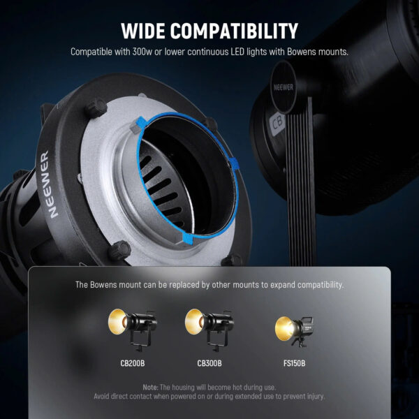 Đầu đèn hiệu ứng Neewer Spotlight Mount LS-39 Set 20° | Chính Hãng (FullVAT) - Hình ảnh 8