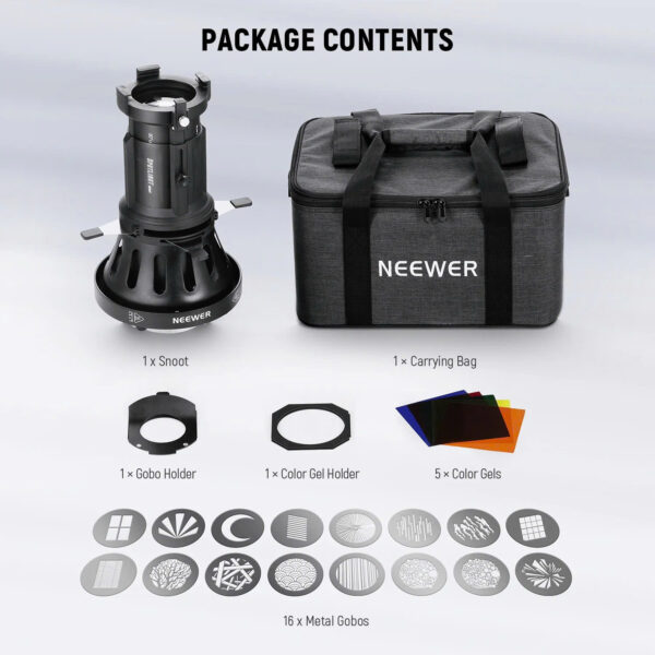 Đầu đèn hiệu ứng Neewer Spotlight Mount LS-39 Set 20° | Chính Hãng (FullVAT) - Hình ảnh 9