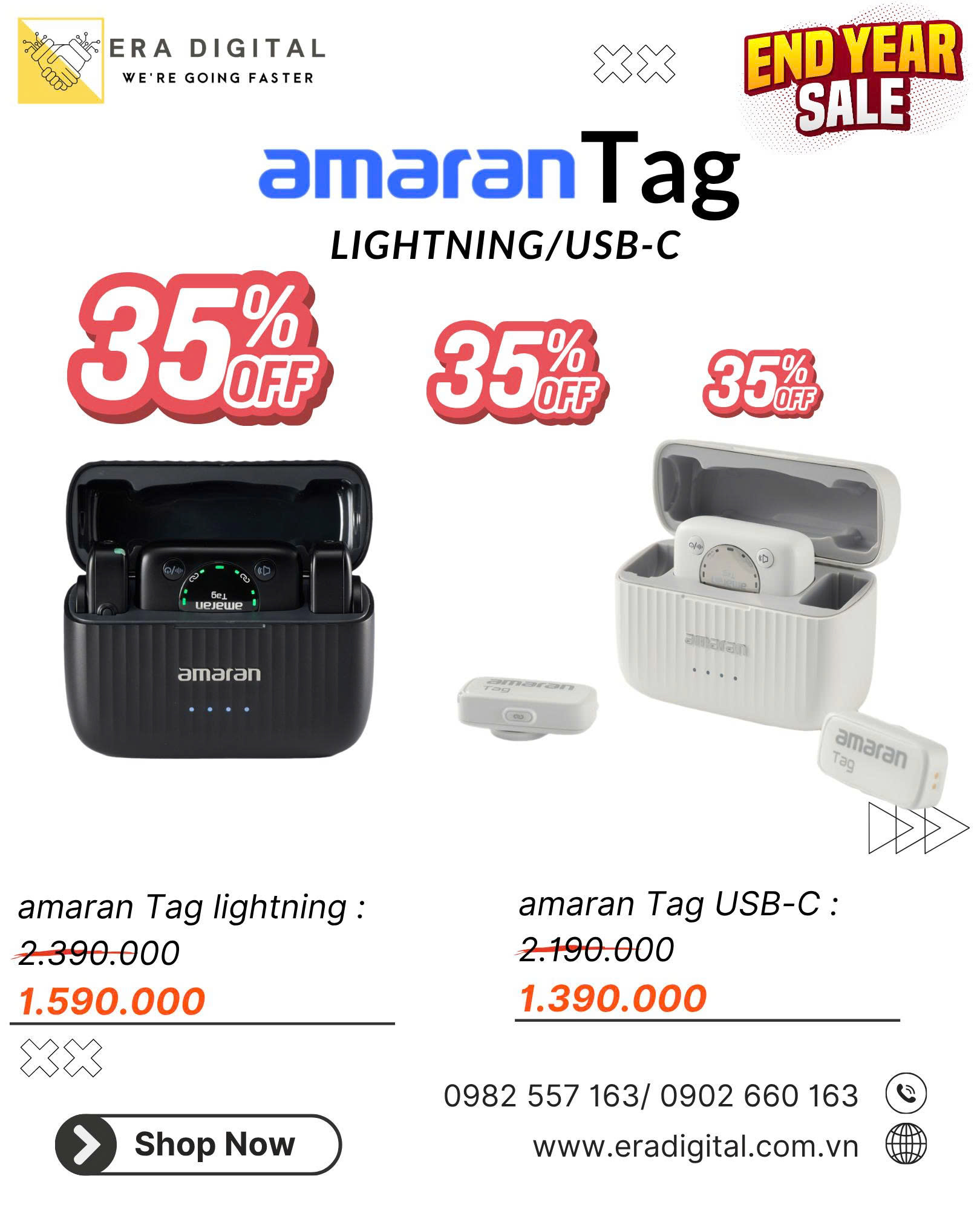 Chương trình khuyến mãi Microphone amaran Tag ( USB-C/Lightning ) | Chính Hãng (FullVAT)
